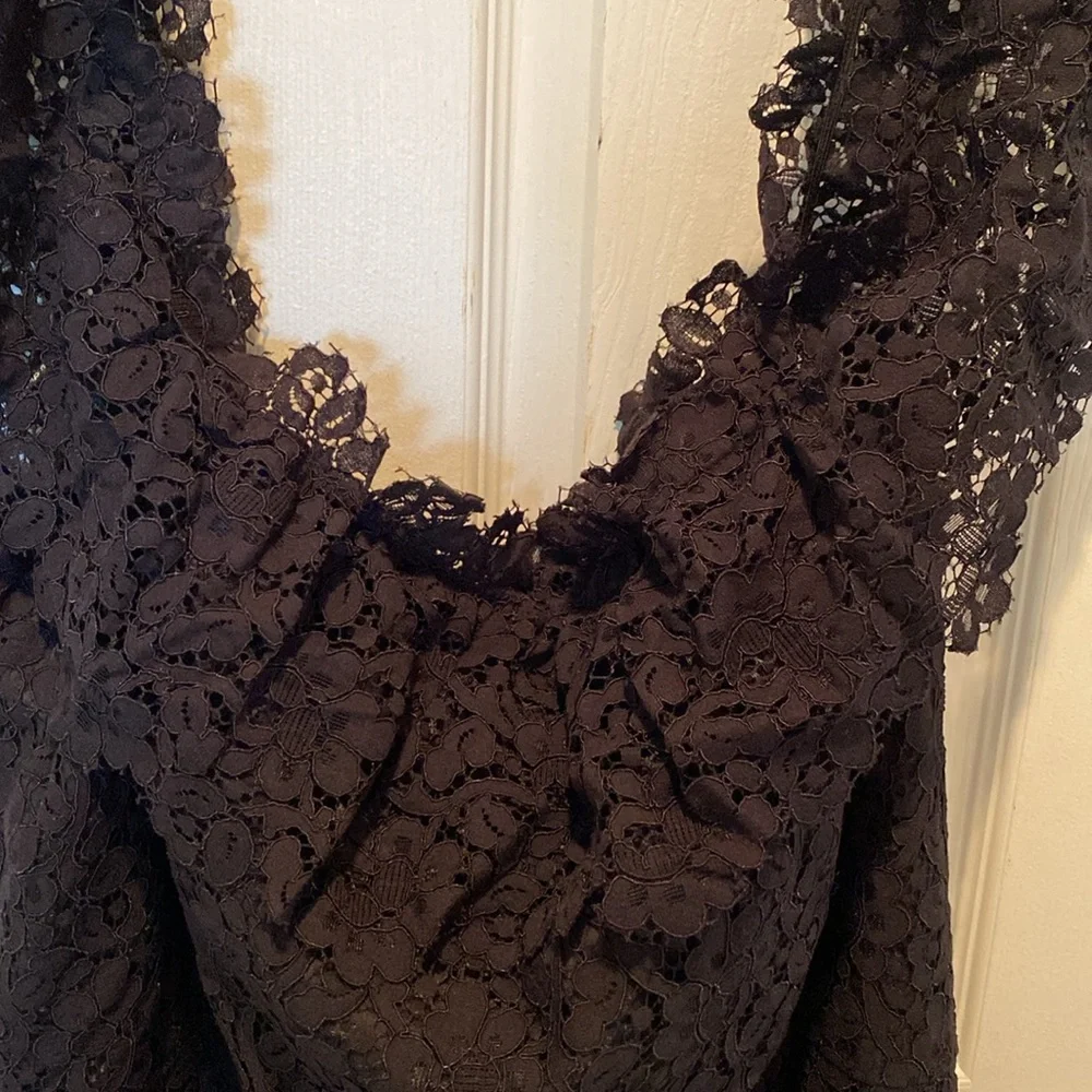 City Chic womens plus black flourish lace dress Sz 22 New - Picture 4 of 5